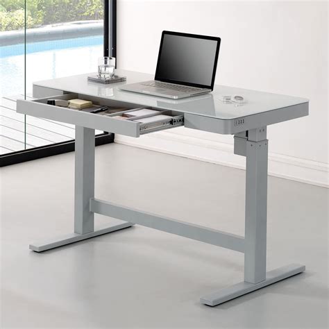Tresanti Power Adjustable Height White Tech Desk Costco Uk
