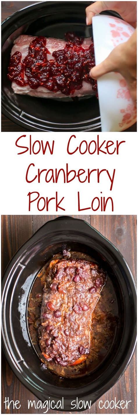 Easy slow cooker pulled pork sandwiches flavored with home blended spice mix. Slow Cooker Cranberry Pork Loin | Recipe | Crockpot dishes, Food recipes, Crockpot recipes