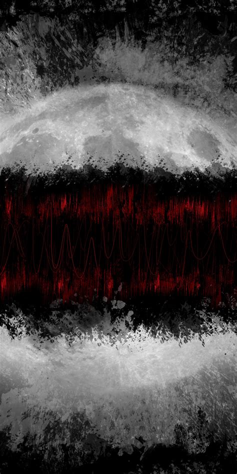 Download 1080x2160 Wallpaper Planet Lines Waves Fantasy Dark Art