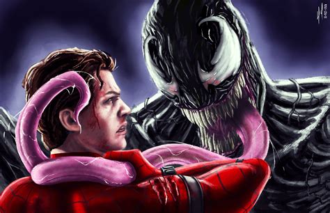 Venom Vs Spiderman Homecoming Artwork 5k Hd Superheroes 4k Wallpapers
