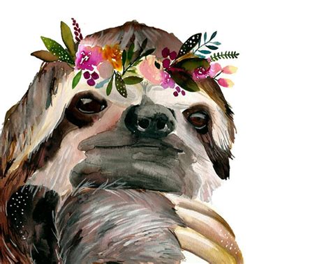 Sloth Print Etsy