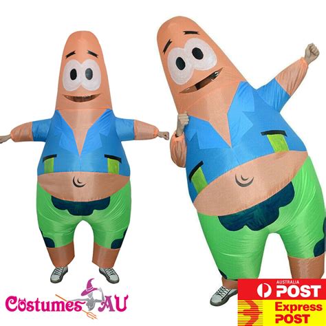Mens Inflatable Patrick Star Spongebob Costume Adult Outfit Squarepants