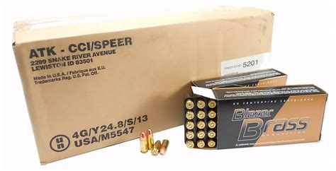 Cci 5201 Blazer Brass 9mm Luger 124 Gr Full Metal Jacket Fmj
