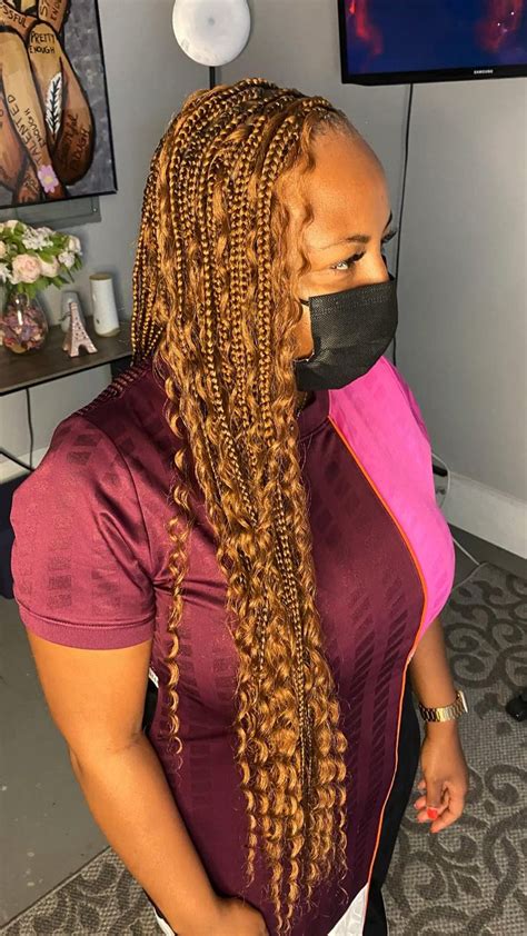 Boho Knotless Braids With Color For A Stylish And Unique Look