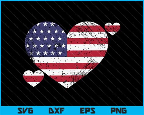Heart Us Flag Patriotic Svg Png Files Creativeusarts