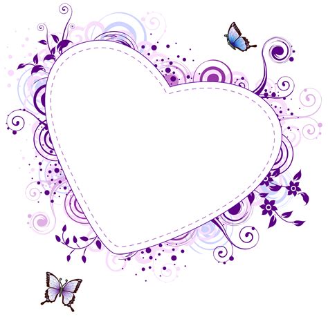 Free Purple Heart Clip Art Corner Page Borders Png Transparent Png