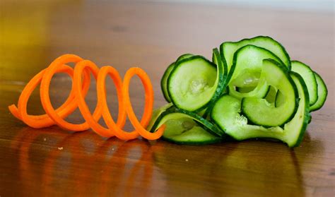 Carrot Slinky And Cucumber Garnish Food Garnishes Cucumber How To