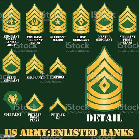 Us Army Enlisted Ranks Stock Illustration Download Image Now