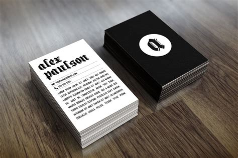 Black and White Business Card 015 | White business card, Business card design, Business card psd