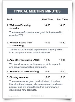 Here are a few meeting minutes samples that you can use free of charge. Meeting Minutes Sample