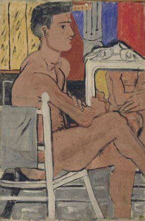 Art Reproductions Italian Nude Sitting 1937 By Yiannis Tsaroychis