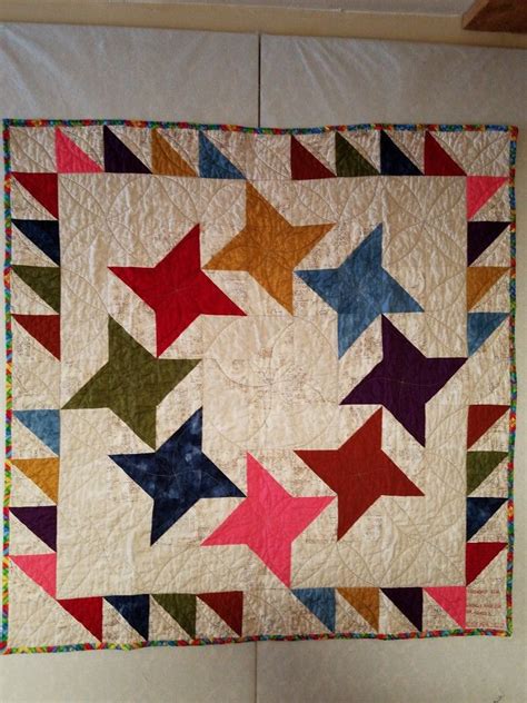Friendship Star Lap Quilt Made For My Mom Quilted With A Walking Foot