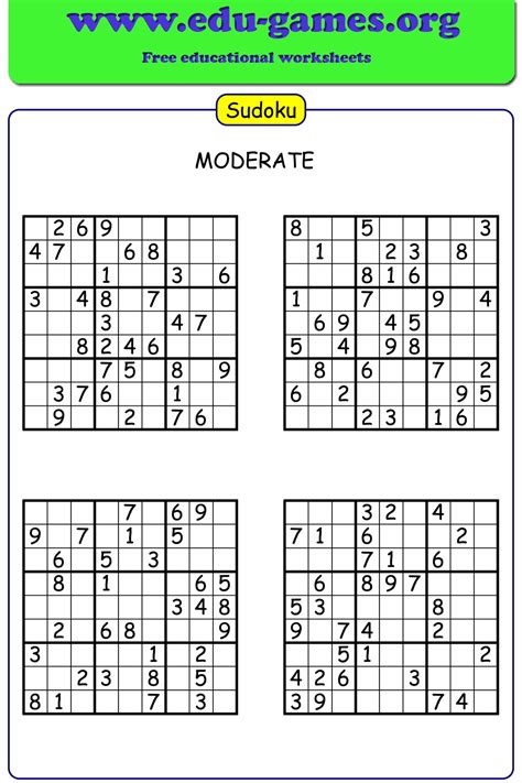 Sudoku Worksheet For Beginners