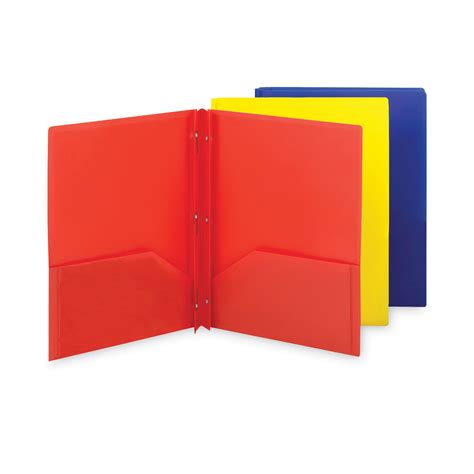 Poly Two Pocket Folder With Fasteners 130 Sheet Capacity 11 X 85