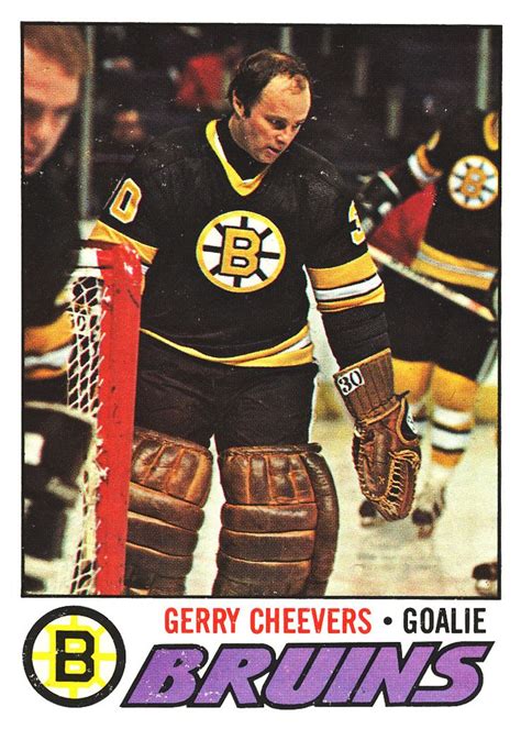 Gerry Cheevers 1977 78 Boston Bruins Boston Bruins Hockey Bruins