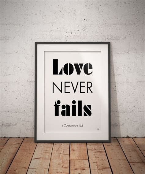 Love Never Fails 1 Corinthians 13 Bible Verse Christian Ts Etsy