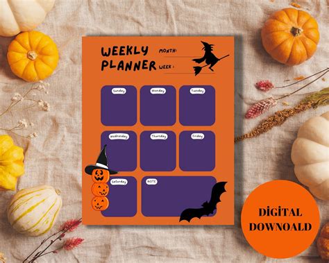Halloween Planner Printable Halloween Digital Planner Holiday Planner