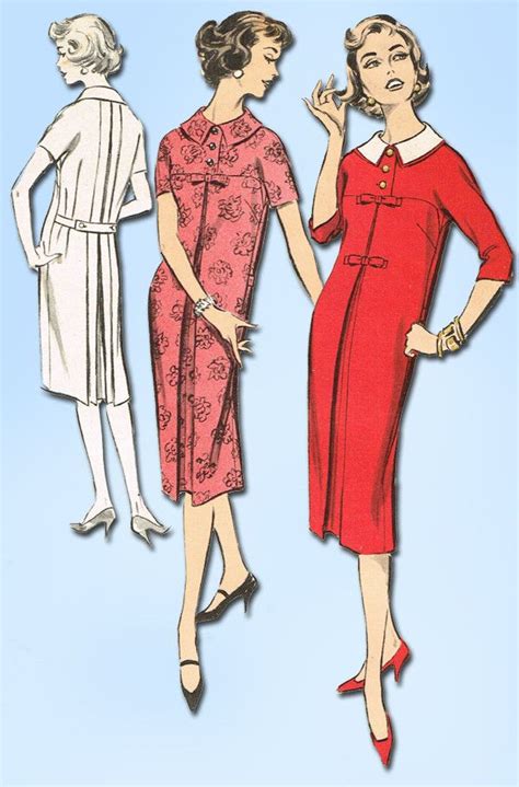 1950s Vintage Advance Sewing Pattern 8885 Uncut Misses Maternity Dress