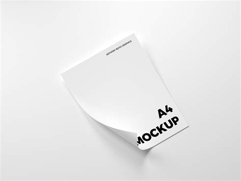 Curled A4 Paper Mockup Mockup World