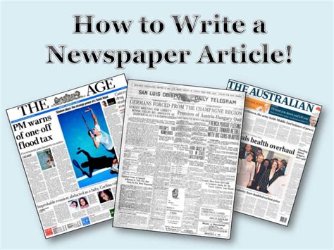 This space is reserved for information of less relevance. How to Write a Newspaper Article