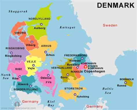 Discover the beauty hidden in the maps. Free Denmark Map | Map of Denmark | Free map of Denmark ...