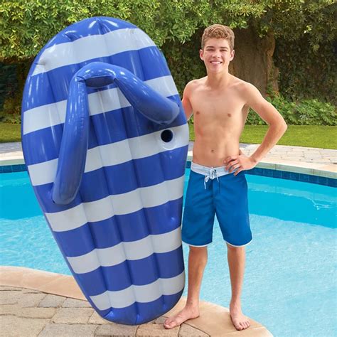 180cm Giant Inflatable Stripe Slipper Slice Flip Flop Pool Float For Adult Ride On Water Toy