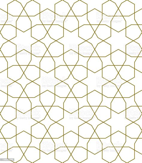 Ornamen Geometris Yang Mulus Berdasarkan Seni Islami Tradisional Garis