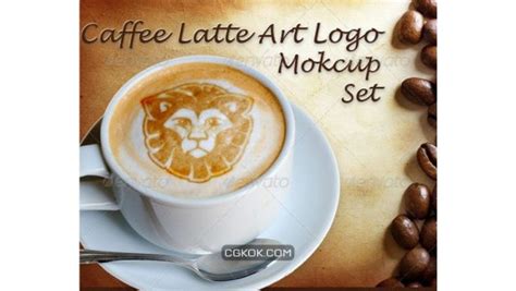 موکاپ لوگو Caffee Latte Art Logo Mockup Set