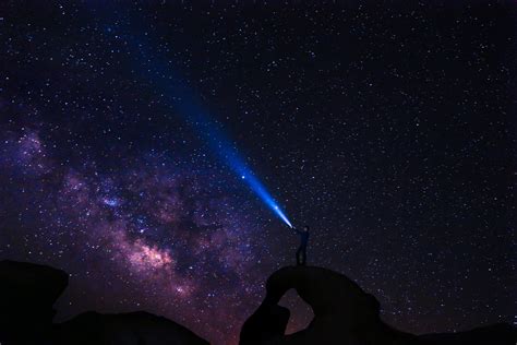 Gambar Cahaya Bintang Bima Sakti Kosmos Suasana Gelap