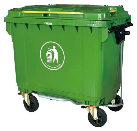 660l Industrial Dustbin Plastic Container Trash Can Bin With Lid And