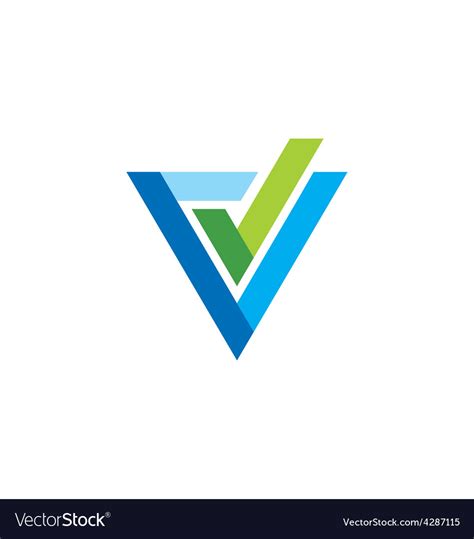 V Letter Shape Logo Royalty Free Vector Image Vectorstock