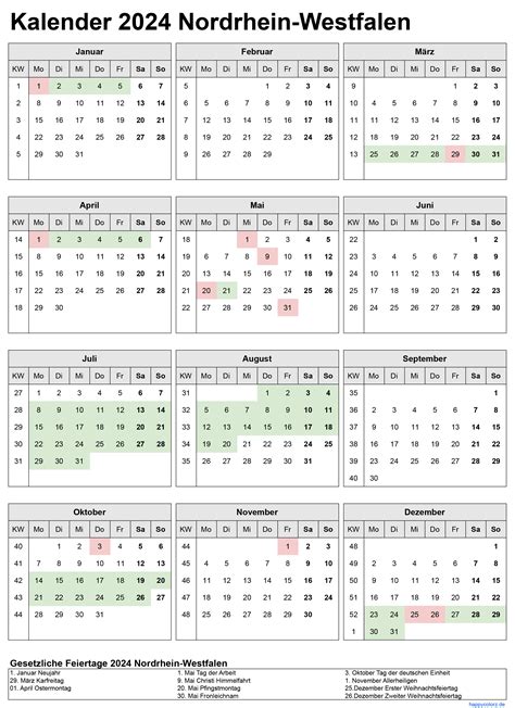 Kalender 2023 Und 2024 Ferien Nrw Feiertage Pdf Xls Und Png Vorlagen
