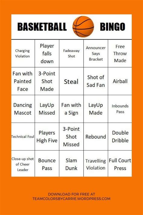 March Madness Party Games Basketball Bingo Sports Party Printable