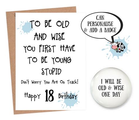 Funny 18th Birthday Cards Personalised 18th Birthday Cards Personalised