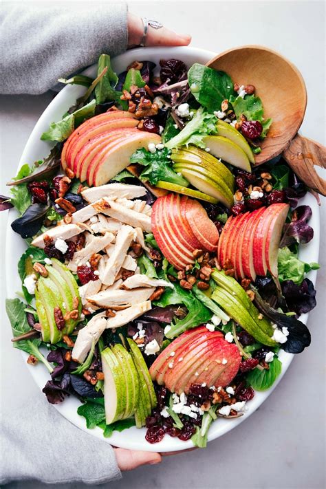 An Easy Apple Salad With Mixed Greens Sliced Apple And Pear Rotisserie Or Leftover Chicken
