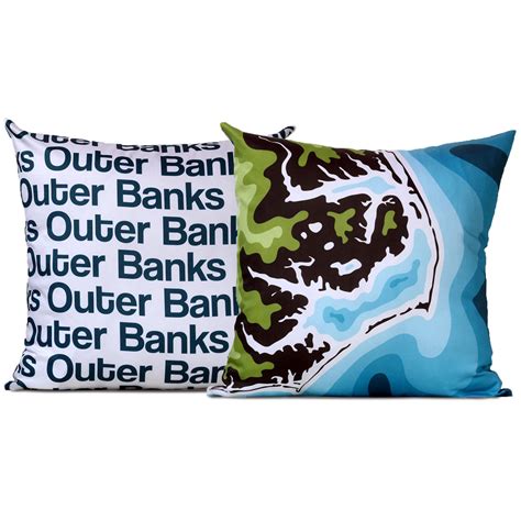 Outer Banks Map Pillows Map Pillow Outer Banks Map Pillows