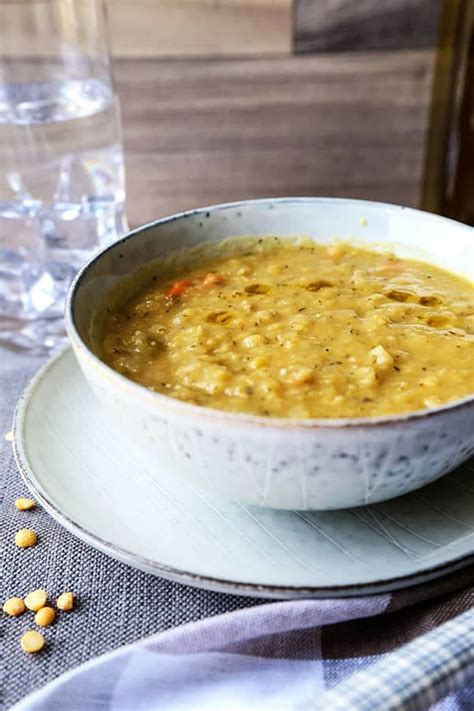 Vegetarian Split Pea Soup Pickled Plum Food And Drinks Recipe