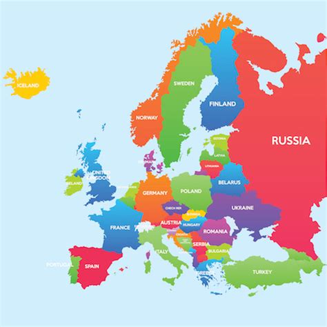 Map Of Europe Countries For Kids