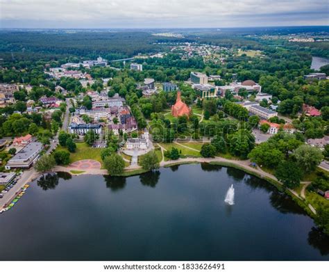 Aerial Panoramic View Lithuanian Resort Druskininkai Stock Photo