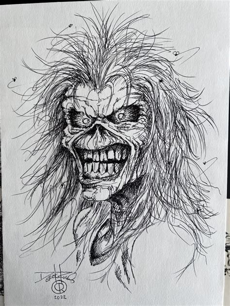 Eddie Sketch In Randy Silvias Iron Maiden Comic Art Gallery Room