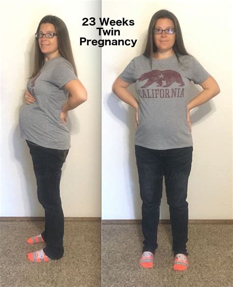 23 weeks pregnant belly with twins