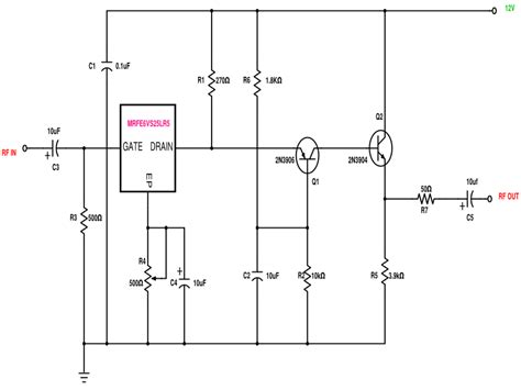 Discrete class ab transistor audio power amplifier circuit diagram. Schematics.com | RF Amplifier Circuit