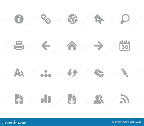 Web Icons 32 Pixels Icons White Series Stock Vector Illustration