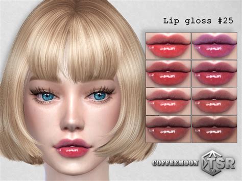 The Sims Resource Lip Gloss 25 Lip Gloss Skinny Face Sims 4