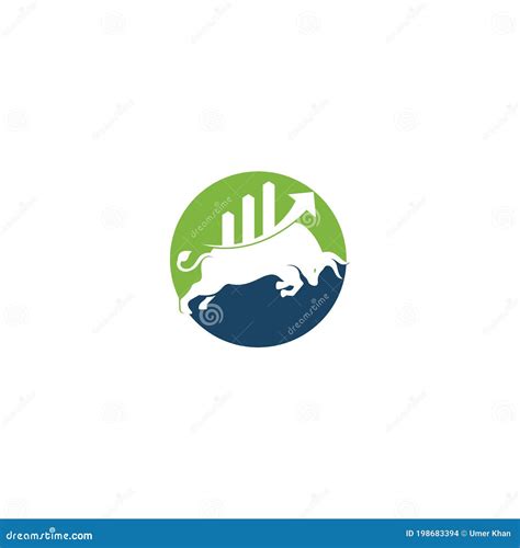 Financial Bull Logo Design Trade Bull Chart Finance Logo Stock Vector