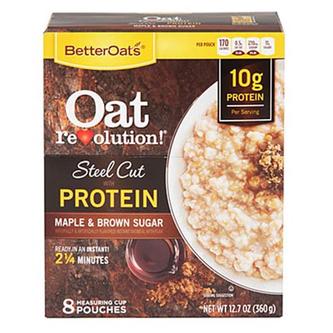 This can lead to better heart health, better stabilized blood sugar, and better digestive health. Better Oats® Steel Cut with Protein Maple & Brown Sugar ...
