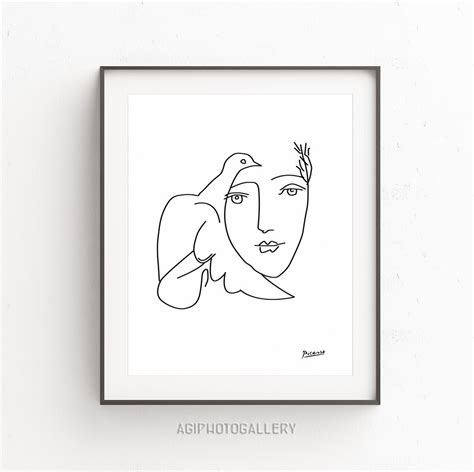Picasso Girl Dove Print Picasso Face Of Peace Print Picasso