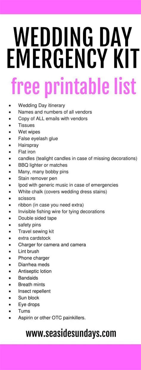 Maybe you would like to learn more about one of these? What to pack in your wedding day survival kit from an ...