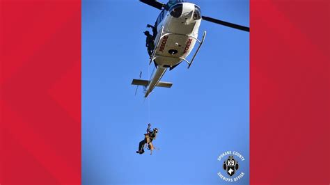 Spokane County K9s Fly Through The Sky On Rescue 3 Helicopter Harness