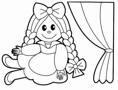 Doll Coloring Pages Toys Lovely Printable Button
